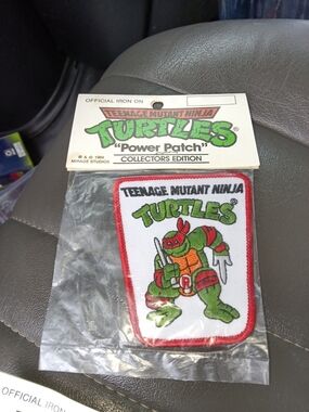 1989 TMNT Raphael Power Patch Sealed